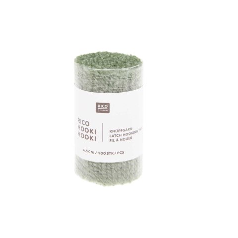 Knotting yarn Hooki Hooki 6.5 cm, 200 pcs, 70 % acrylic, 30 % polyester, sage