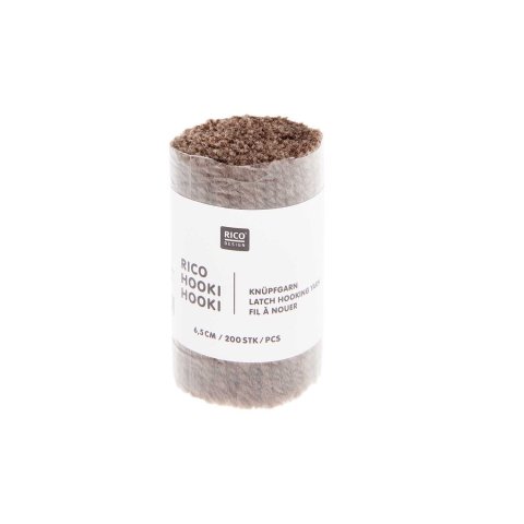 Hilo para anudar Hooki Hooki 6,5 cm, 200 unidades, 70 % acrílico, 30 % poliéster, umbra