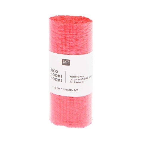 Hilo para anudar Hooki Hooki 10 cm, 200 unidades, 70 % acrílico, 30 % poliéster, rosa neón