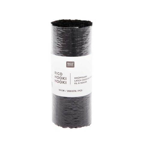 Knüpfgarn Hooki Hooki 10 cm, 200 St, 70 % Acryl, 30 % Polyester, schwarz
