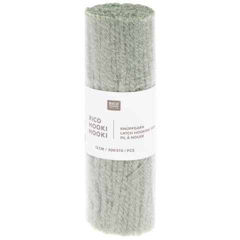 Knotting yarn Hooki Hooki 13 cm, 200 pcs, 70 % acrylic, 30 % polyester, sage