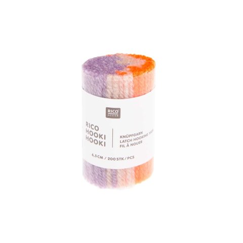 Hilo para anudar Hooki Hooki 6,5 cm, 200 piezas, 70 % acrílico 30 % poli. marm.lila