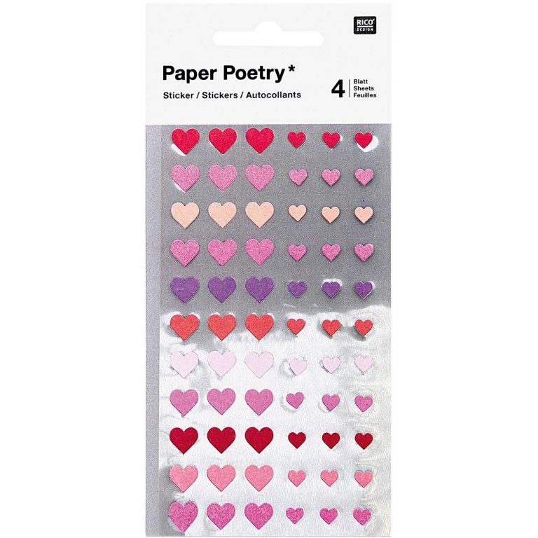 Sticker Paper Poetry Herzen Mini