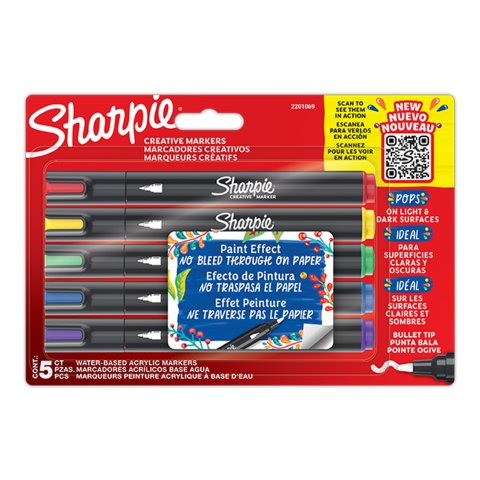 Sharpie Creative Marker Set 5 Stifte, Rundspitze, diverse Farben