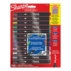 Sharpie set di pennarelli creativi, 12 penne, punta tonda, colori diversi