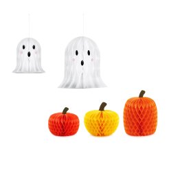 Halloween de papel de nido de abeja