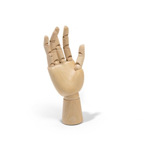 Modello a mano, legno non verniciato Bambino, destra, h = 130 mm