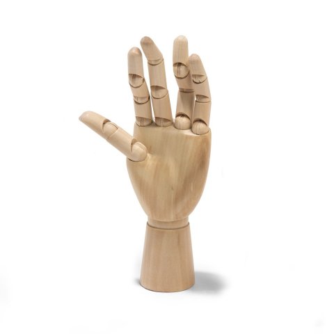 Modellhand, Holz unlackiert weiblich, links, h = 250 mm