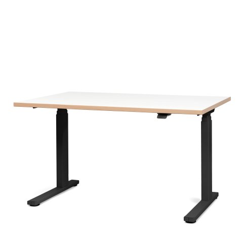 Modulor Tisch T für Kinder und Jugendliche Standard schwarz, Melamin buche, 25x680x1200mm