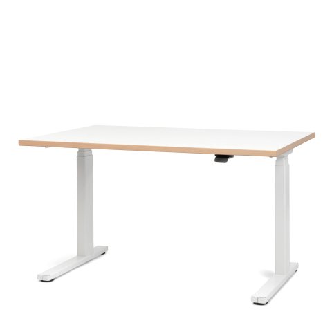 Modulor Tisch T für Kinder und Jugendliche Standard weiß, Melamin buche, 25x680x1200mm