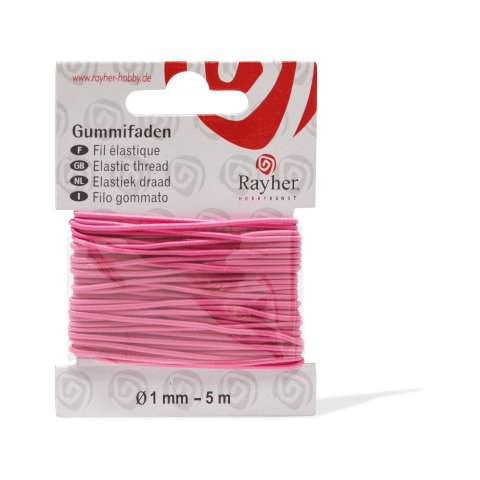 elastic thread ø = 1 mm, l = 5 m, pink