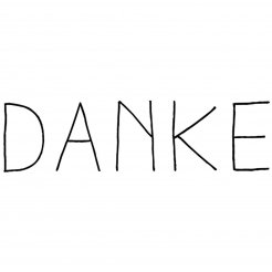 Motivstempel aus Holz, Typo Danke