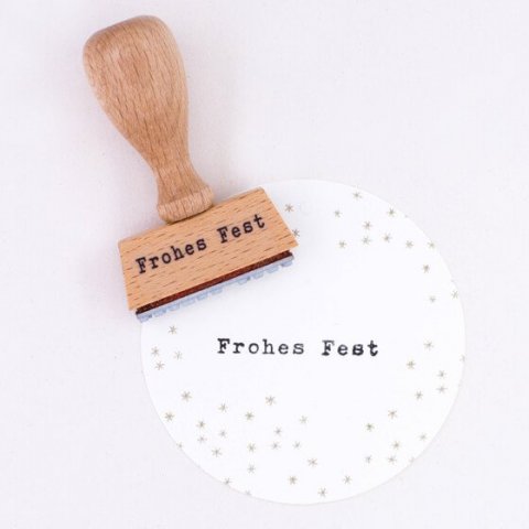 Motif stamps from wood, typo Happy, motif size = 4 x 37 mm