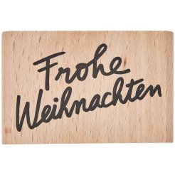 Sello con motivo de madera, Typo Feliz Navid,, 6 x 4 cm, 100 % FSC
