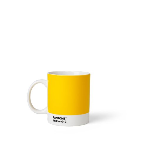 Pantone porcelain mug with handle ø approx. 84 mm, h = approx. 99 mm, yellow 012