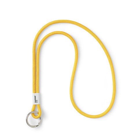 Pantone cordino, lungo l = 455 mm, anello portachiavi Ø = 33 mm, giallo 012
