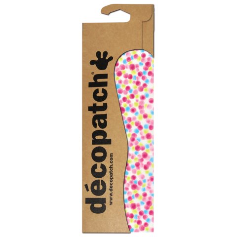 Décopatch, paper 3 sheets, 30 x 40 cm, No. 689, white, colored dots