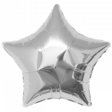 Folienballon Symbol/Zeichen silber, h=36 cm, Stern
