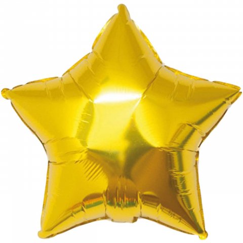 Foil Balloon character gold, h = 36 cm, star