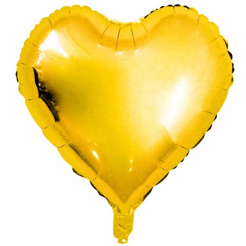Foil Balloon character gold, h = 36 cm, heart