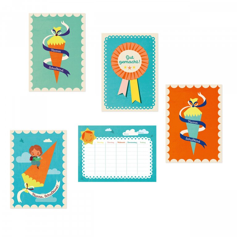 Cartolina postale Monimari scuola di carta riciclata