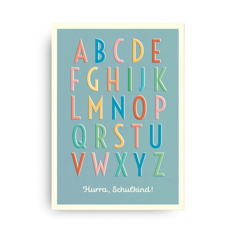 Monimari Postkarte Recyclingpapier Schule DIN A6, 105 x 148 mm, 350g/m², FSC, ABC Alphabet
