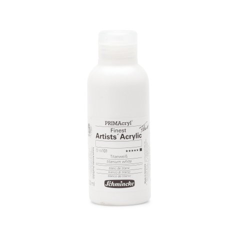 Schmincke Primacryl Fluid acrylic paint PE bottle 250 ml, titanium white (101)