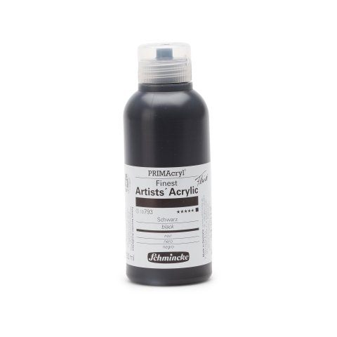 Schmincke Primacryl Fluid acrylic paint PE bottle 250 ml, black (793)