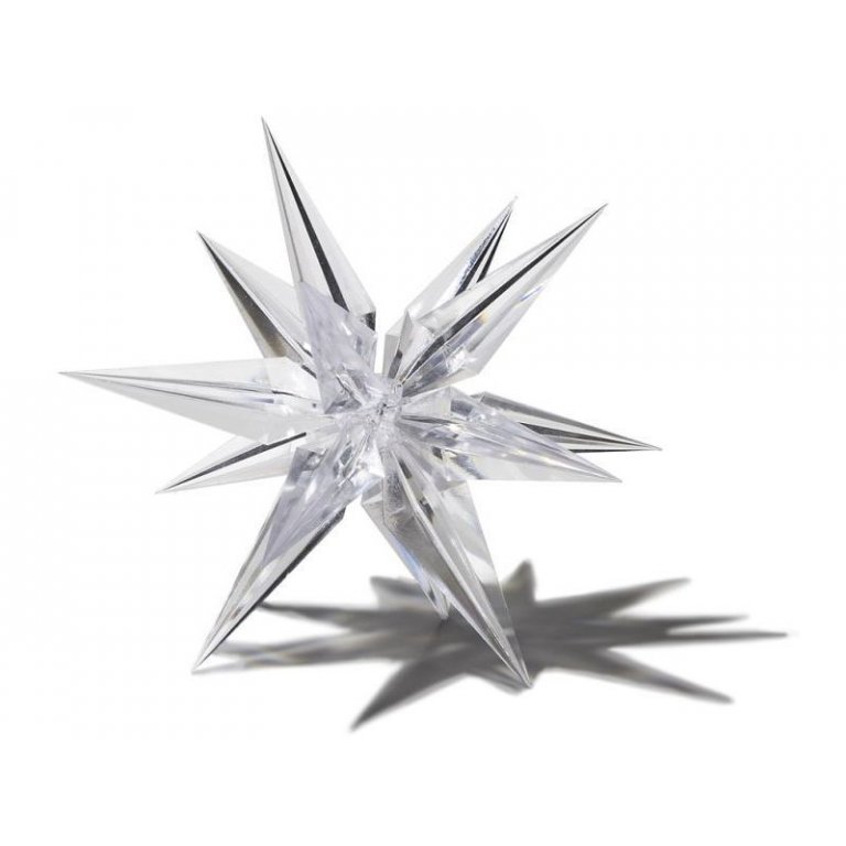 Plastic star, transparent, three-dimensional