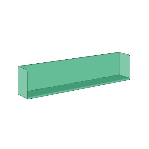 Modulor wall shelf L, colored 1500x300x210mm, Malachitgrün, RAL Des. 1607050 FS