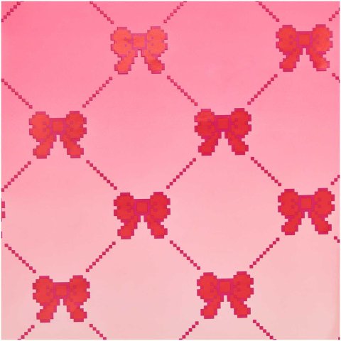 Geschenkpapier Rolle Paper Poetry Muster Pixel 2 m x 70 cm, 80 g/m², FSC Mix, Schleifen neon pink