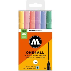 Molotow paint marker One4all 127HS, set of 6 pastel, (819)