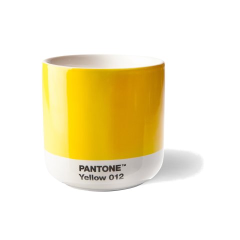 Pantone porcelain thermo mug Cortado ø approx. 77 mm, h = approx. 80 mm, yellow 012